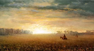 Sunset of the Prairies by Albert Bierstadt Oil Painting