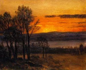 Sunset Sketch by Albert Bierstadt Oil Painting