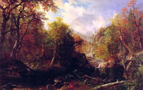 Main Product Photo of The Emerald Pool Painting by Albert Bierstadt