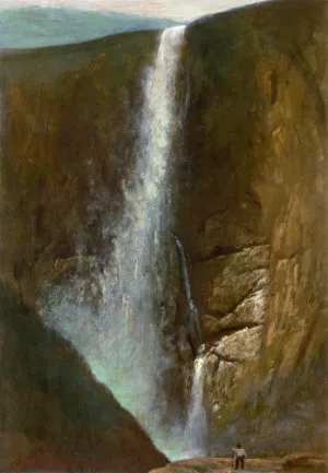 The Falls by Albert Bierstadt Oil Painting