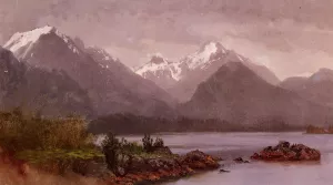 The Grand Tetons, Wyoming by Albert Bierstadt Oil Painting