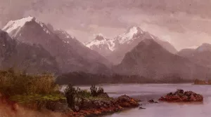 The Grand Tetons, Wyoming painting by Albert Bierstadt