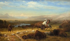 The Last of the Buffalo by Albert Bierstadt Oil Painting