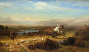 The Last of the Buffalo by Albert Bierstadt Oil Painting