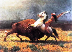 The Last of the Buffalo by Albert Bierstadt Oil Painting