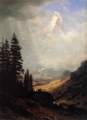 The Matterhorn also known as Valley of Zermatt, Switzerland by Albert Bierstadt Oil Painting