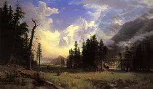 The Morteratsch Glacier, Upper Engadine Valley, Pontresina by Albert Bierstadt Oil Painting