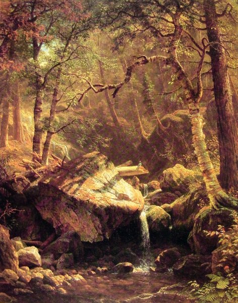 The Mountain Brook by Albert Bierstadt - Hand-Painted Oil Painting Reproduction