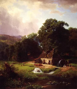 The Old Mill by Albert Bierstadt Oil Painting