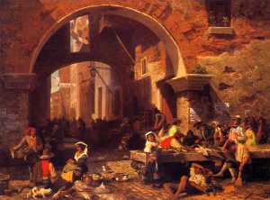 The Portico of Octavia by Albert Bierstadt Oil Painting