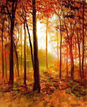 The Red Woods by Albert Bierstadt Oil Painting