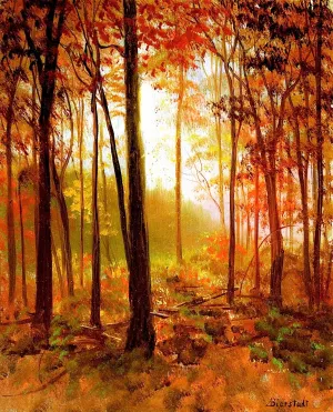 The Red Woods by Albert Bierstadt Oil Painting