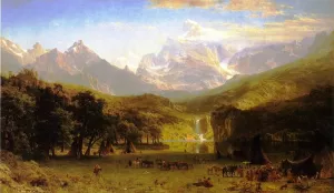 The Rocky Mountains, Lander's Peak by Albert Bierstadt Oil Painting