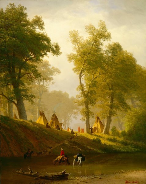 Main Product Photo of The Wolf River, Kansas  Painting by Albert Bierstadt