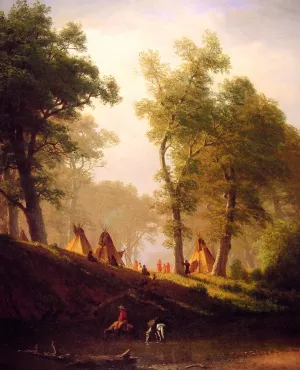The Wolf River, Kansas by Albert Bierstadt - Oil Painting Reproduction