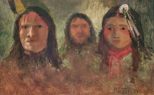Three Indians by Albert Bierstadt Oil Painting