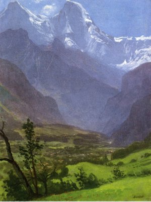 Twin Peaks, Rockies by Albert Bierstadt Oil Painting