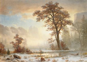 Valley of the Yosemite-First Snowfall of the Year by Albert Bierstadt Oil Painting