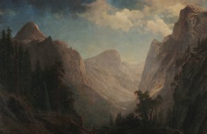 View in the Yosemite Valley by Albert Bierstadt Oil Painting