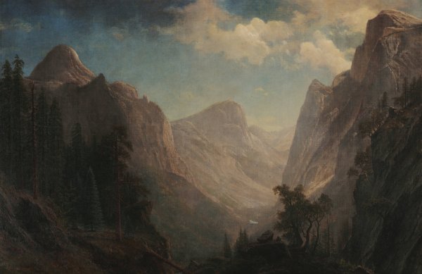 Main Product Photo of View in the Yosemite Valley  Painting by Albert Bierstadt