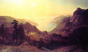View of Donner Lake, California 2 by Albert Bierstadt Oil Painting