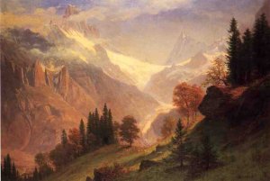 View of the Grindelwald by Albert Bierstadt Oil Painting