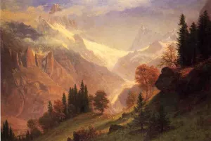 View of the Grindelwald by Albert Bierstadt Oil Painting