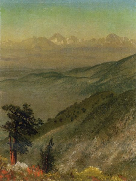 Main Product Photo of Wasatch Mountains Painting by Albert Bierstadt