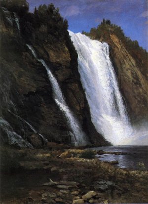 Waterfall by Albert Bierstadt Oil Painting