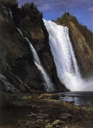 Waterfall by Albert Bierstadt Oil Painting