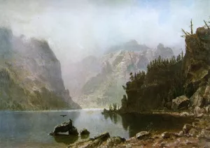 Western Landscape by Albert Bierstadt Oil Painting