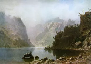 Western Landscape Oil painting by Albert Bierstadt