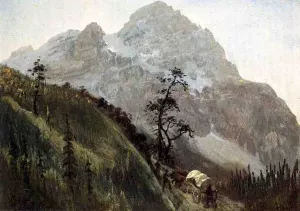 Western Trail, the Rockies painting by Albert Bierstadt