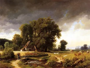 Westphalian Landscape by Albert Bierstadt Oil Painting