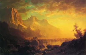 Wind River, Wyoming by Albert Bierstadt - Oil Painting Reproduction