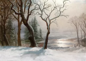 Winter in Yosemite by Albert Bierstadt Oil Painting