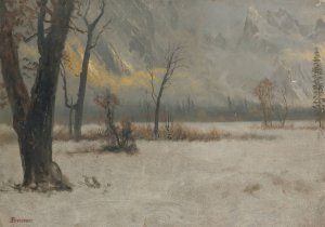 Winter Landscape by Albert Bierstadt Oil Painting