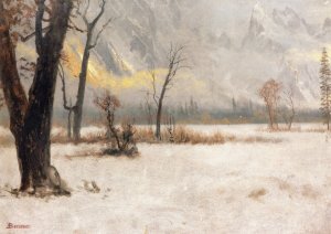 Winter Landscape by Albert Bierstadt Oil Painting
