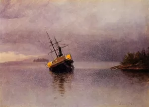 Wreck of the 'Ancon' in Loring Bay, Alaska by Albert Bierstadt Oil Painting