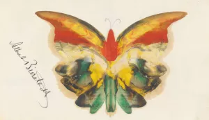 Yellow Butterfly by Albert Bierstadt Oil Painting