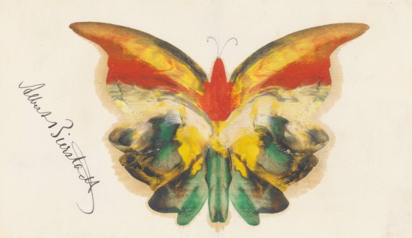 Yellow Butterfly  by Albert Bierstadt - Hand-Painted Oil Painting Reproduction