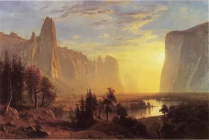 Yosemite Valley also known as Looking Down the Yosemite Valley Oil painting by Albert Bierstadt