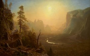Yosemite Valley, Glacier Point Trail by Albert Bierstadt Oil Painting