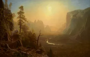 Yosemite Valley, Glacier Point Trail by Albert Bierstadt Oil Painting
