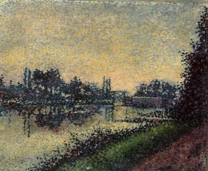 Landscape with Lock by Albert Dubois-Pillet Oil Painting