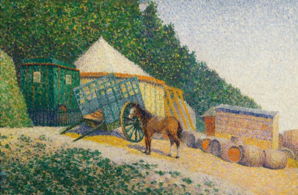 Little Circus Camp by Albert Dubois-Pillet - Hand-Painted Oil Painting Reproduction