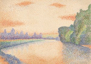 The Banks of the Marne at Dawn by Albert Dubois-Pillet Oil Painting