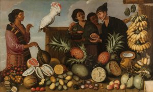 East Indian Market Stall in Batavia by Albert Eckhout Oil Painting