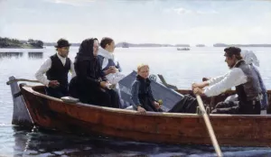 A Child's Funeral painting by Albert Edelfelt