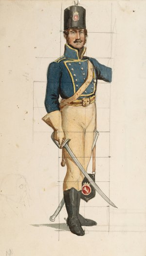 A soldier in a Finnish wartime uniform by Albert Edelfelt Oil Painting